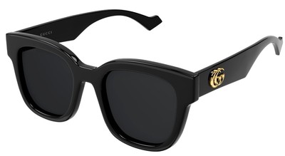 Pre-owned Gucci Gg0998s 001 Rectangular Square Acetate Black Grey 52 Mm Women's Sunglasses In Gray