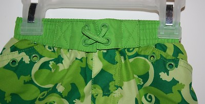 Carter's Infant Boys Swim Shorts  Green Lizards design Size 12 months