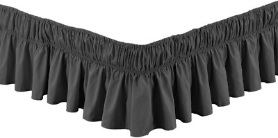 Bed Dust Ruffle Skirt Queen King Twin Full Size Wrap Around Elastic 18 Colors