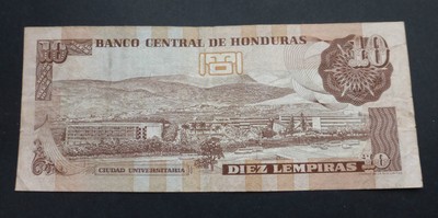 HONDURAS - 10 LEMPIRAS 2000  BANKNOTE - P #82d - VF - (BM37)