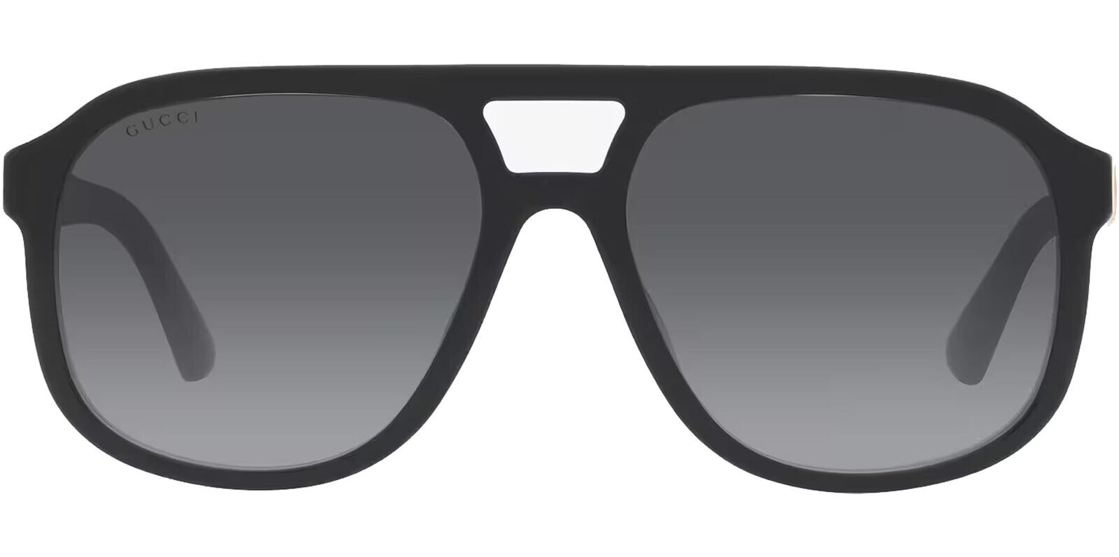 Pre-owned Gucci Gg 1188s 002 Black Gold Grey Lens Oversized Sunglasses 57mm In Gray