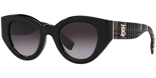 Женские черные круглые солнцезащитные очки Burberry Meadow Cat Eye - BE4390-30018G-47 Италия