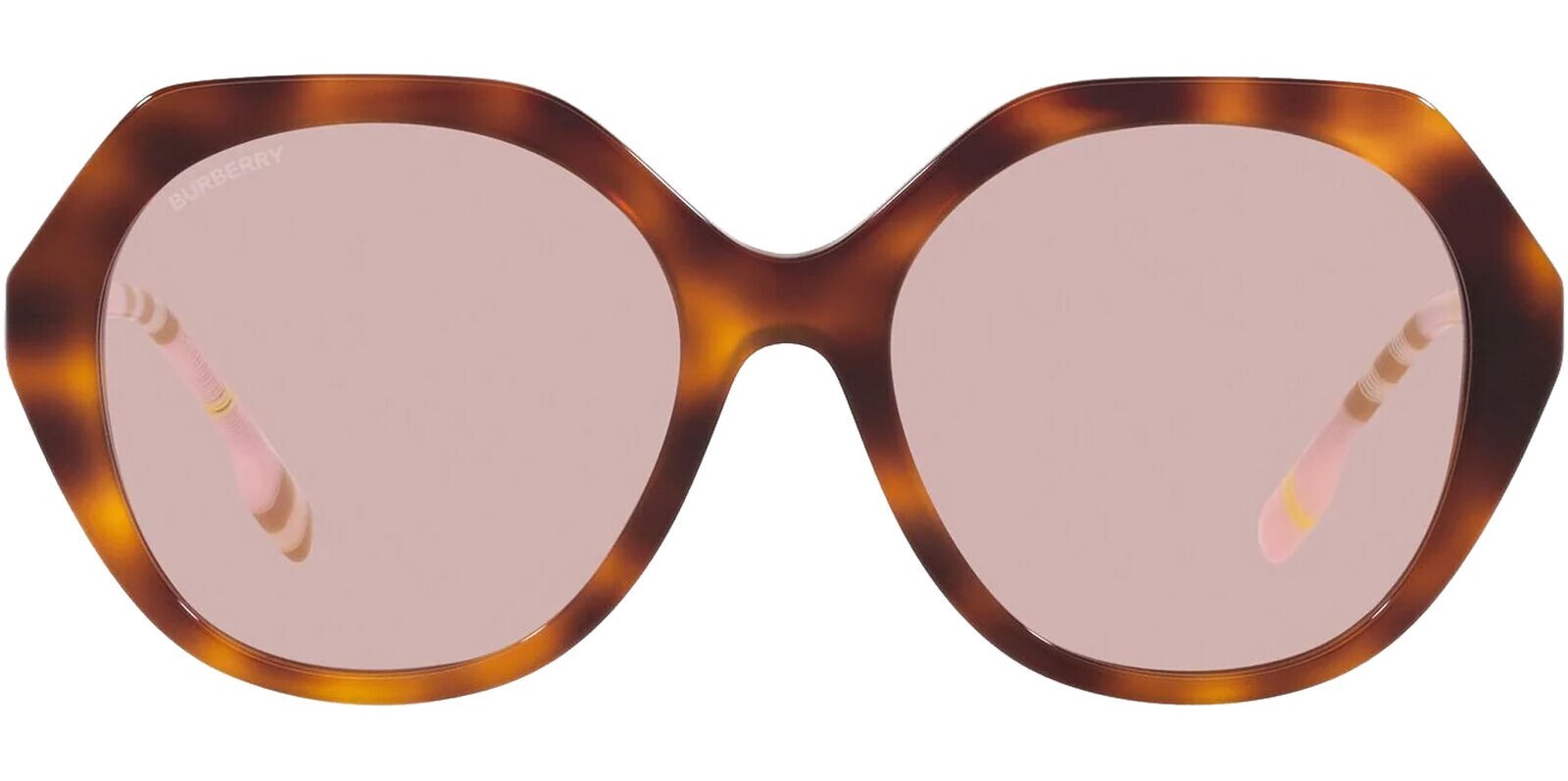Pre-owned Burberry Vanessa Women's Havana Geometric Sunglasses - Be4375 40195 55 - Italy In Pink