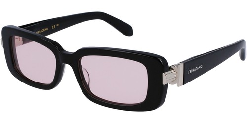 Ferragamo Womens Black Soft Rectangle Sunglasses - SF1105S 005 - Made In Italy