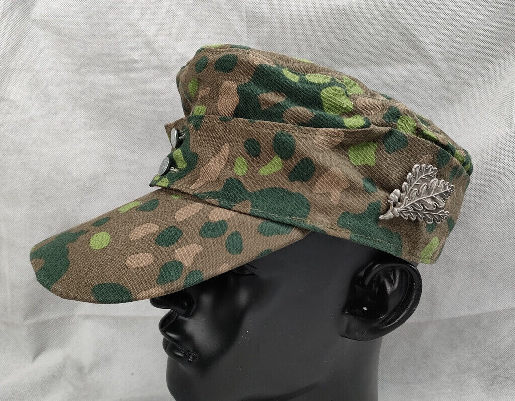 WW2 GERMAN ARMY M43 DOT44 PEA CAMO FIELD HAT SNIPER BADGE