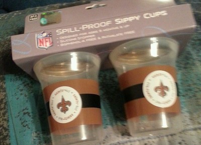 New Orleans Saints (2) spill proof sippy cups BP A free and phthalate free NWT