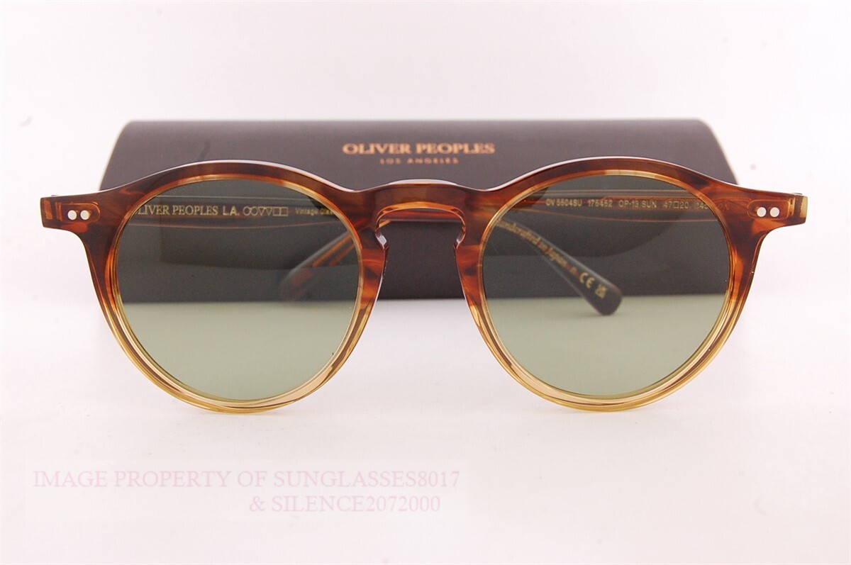 Pre-owned Oliver Peoples Brand  Sunglasses Op-13 Sun 5504/su 175452 Dark Amber/green