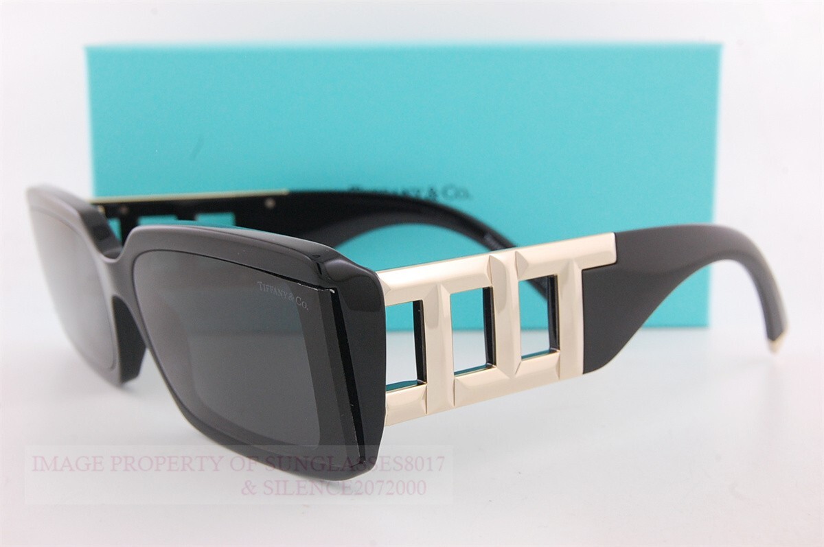 Pre-owned Tiffany & Co Brand . Sunglasses Tf 4197 8001s4 Black/dark Grey Women In Gray