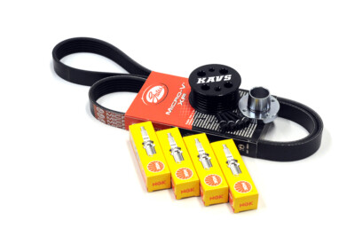 MINI Cooper S R52 R53 Supercharger Pulley Kit Belt Plugs - KAVS 11% / NGK BCR8ES