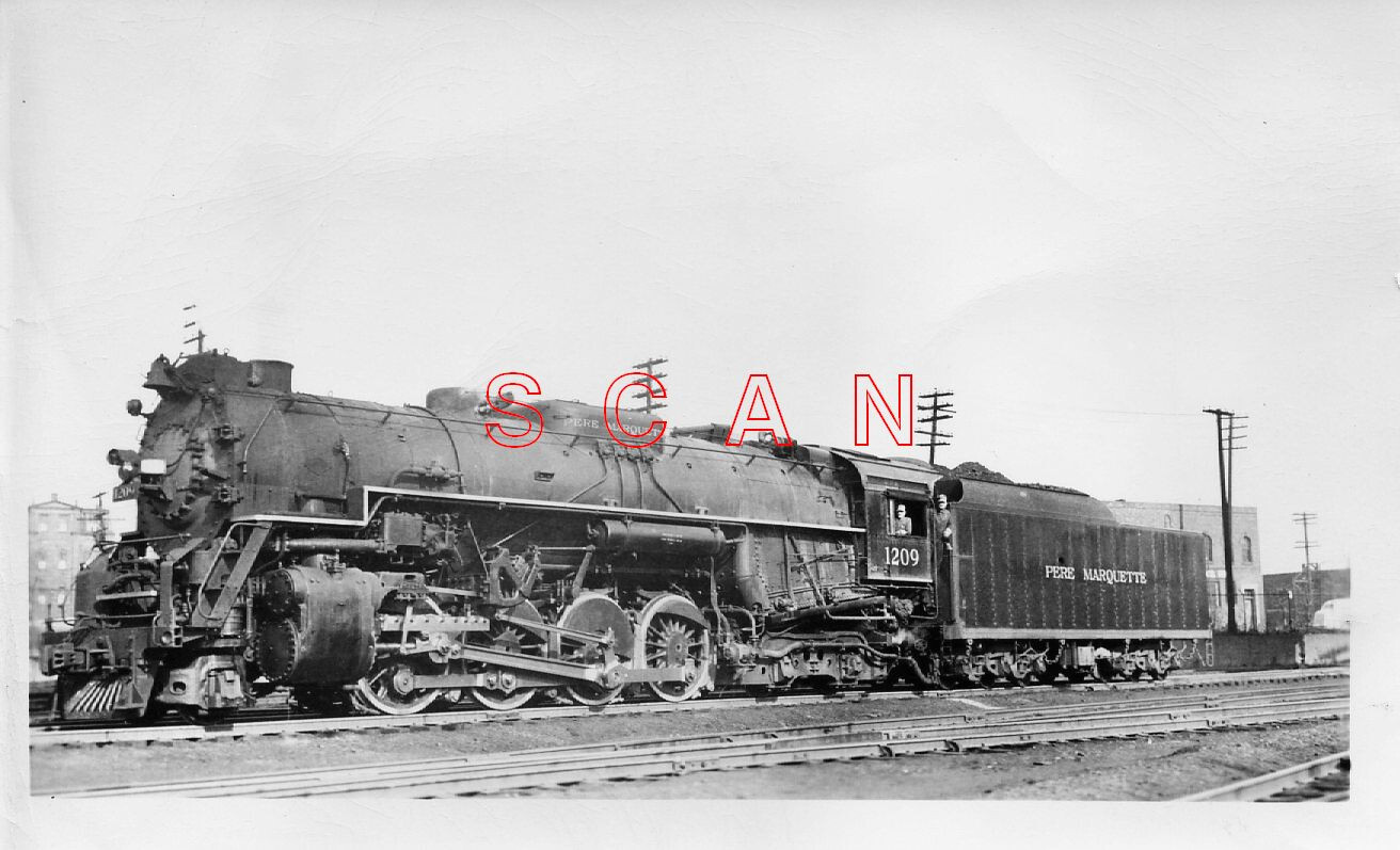 3G822 CRAZED RP 1930s/40s PERE MARQUETTE RAILROAD 284 LOCO 3G822 CRAZED RP 1930s/40s PERE MARQUETTE RAILROAD 284 LOCO
