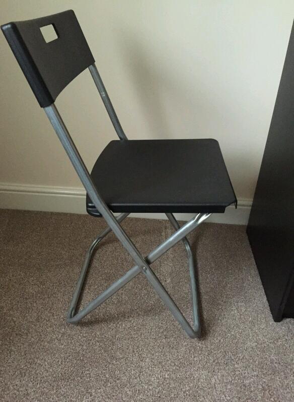 Black fold away desk chair from Ikea in Mapperley, Nottinghamshire Gumtree
