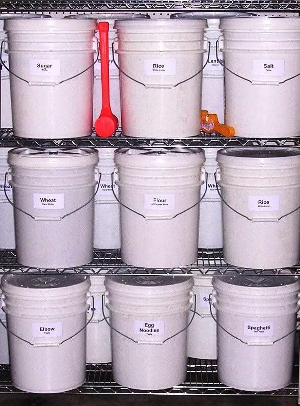 ATERET 5 Gallon White Buckets & Pour Spout Lids in a 3, 6, or 12 pack