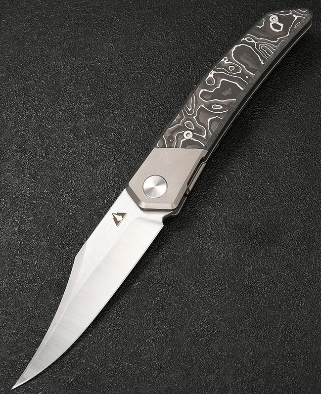 CMB Made Knives Zetsu Folding Knife 3.62" M390 Steel Blade Titanium/Carbon Fiber