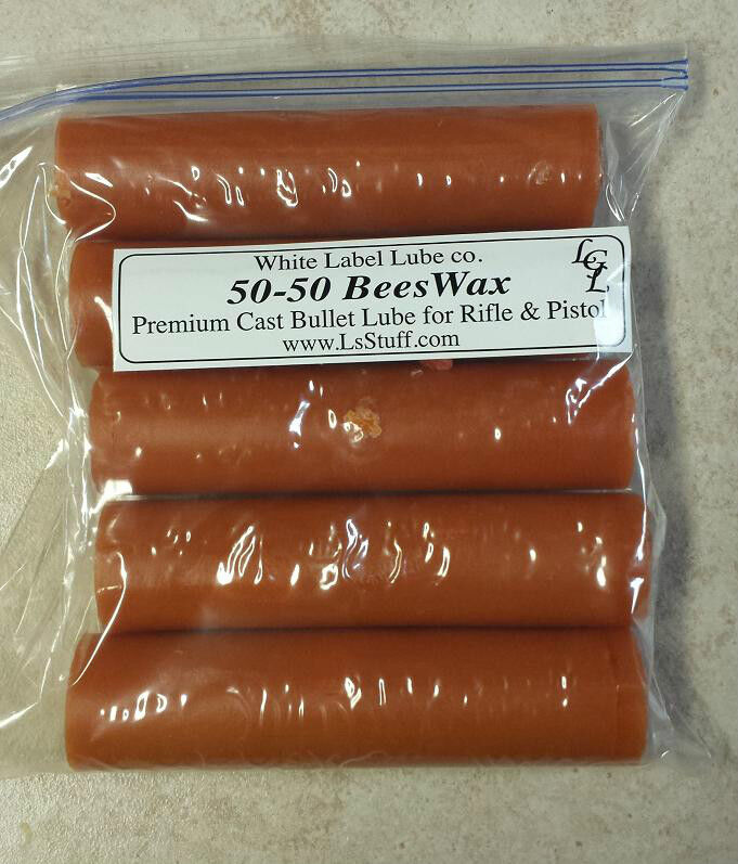 5 Stick 50-50 Beeswax Cast Bullet Lube White Label Lube  FREE SHIPPING