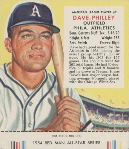 1954 Red Man Tobacco All-Star Team - Dave Philley #9