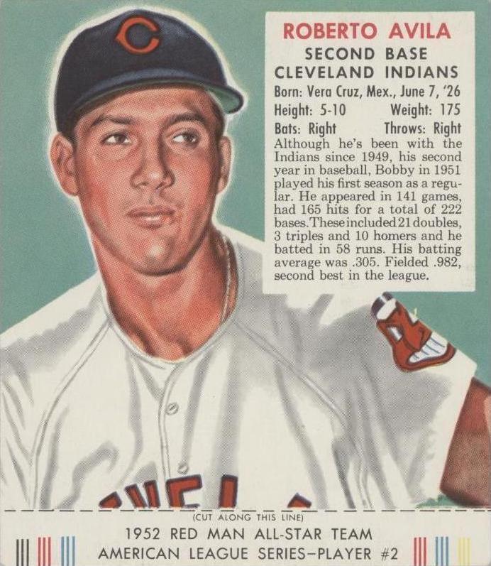 Red Man Tobacco All-Star Team 1952 - Bobby Avila #2
