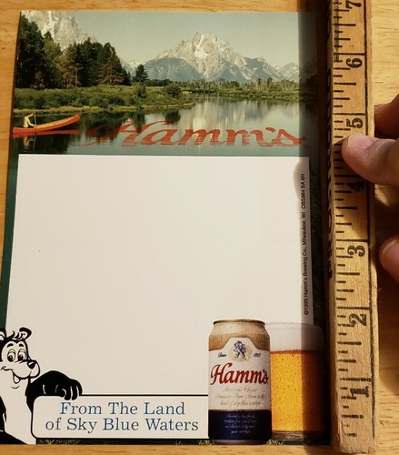 Vtg Hamm's Beer advertising card brewing co. Paper store display card