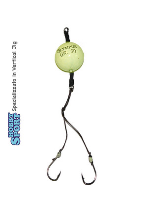 LIVE KAB OLYMPUS 50 GR  FLUO  DOPPIO ASSIST HOOK PESCA MARE BARCA DENTICE