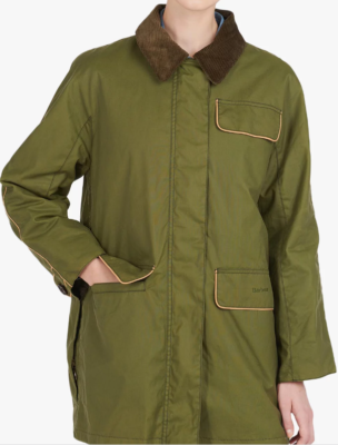 Barbour by alexachung patch waxed cotton jacket sale
