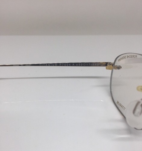 Pre-owned Porsche Design P7004 Eyeglasses C. A Satin Gold P 7004 Optical Eyewear 50mm In Clear Demo Lenses