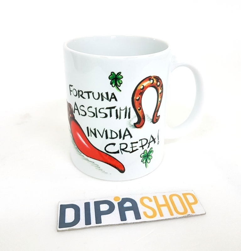 Tazza Latte Mug In Ceramica Porta Fortuna Decorativa Fortuna Assistimi moc