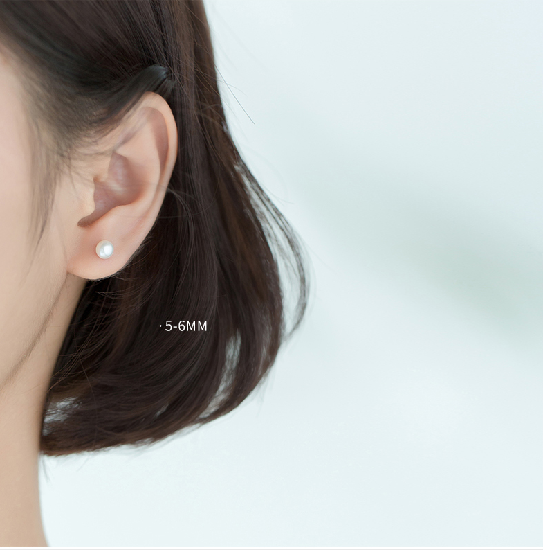 14K Gold Freshwater Cultured Pearl Button Stud Earrings 925 Sterling Silver Set