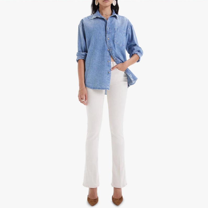 Pre-owned Mother The Overshirt / Spilled Salt In Blue
