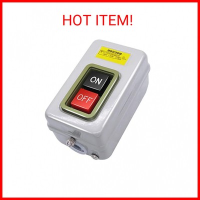mxuteuk AC 220V/380V Push Button Switch On/Off Start Stop Switch 3 Phase Self Lo