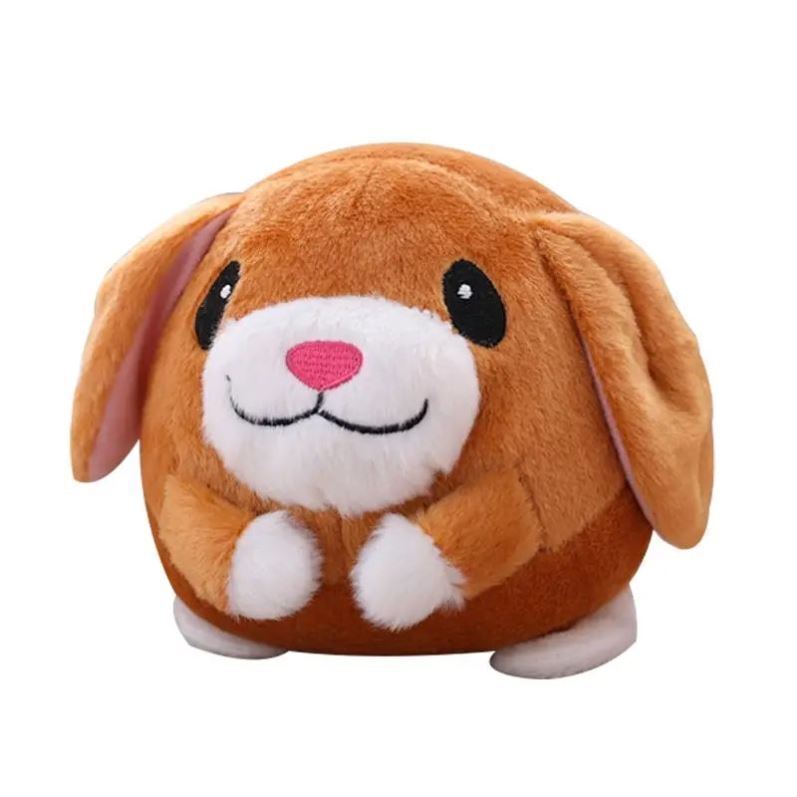 Puppy Ball Active Moving Pet Plush Toy Singing Dog Chewing Squeaker Fluffy Toy