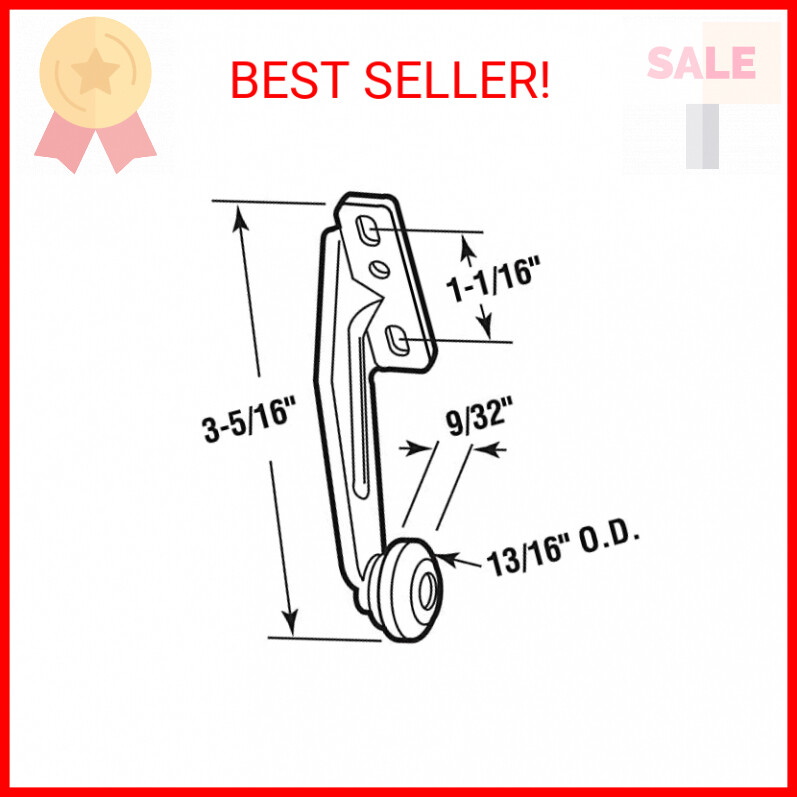 Prime-Line R 7148 Drawer Track Roller, 13/16 inch, Right Hand, Mill (2-pack)
