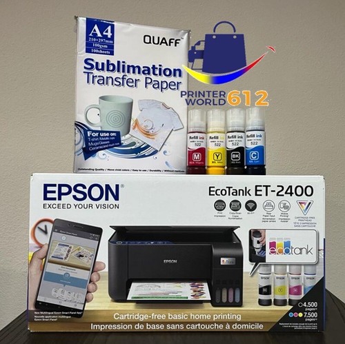 NEW SUBLIMATION PRINTER ECOTANK ET2400 WITH FREE INK SETS PAPER AND TAPE