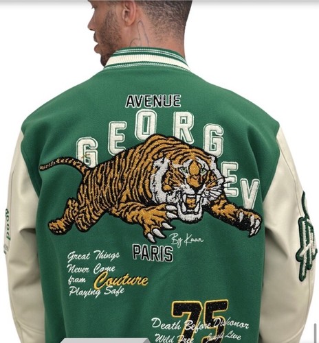 Pre-owned George Avenue  V Paris Men's Varsity Jacket Size Small In Green