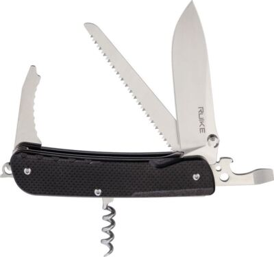 Ruike Knives Trekker LD32-B Multitool 3.4'' Blade 13 Functions Black G-10 Handle