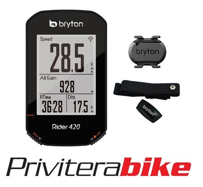 Bryton Rider 420T con fascia cardio e sensore cadenza