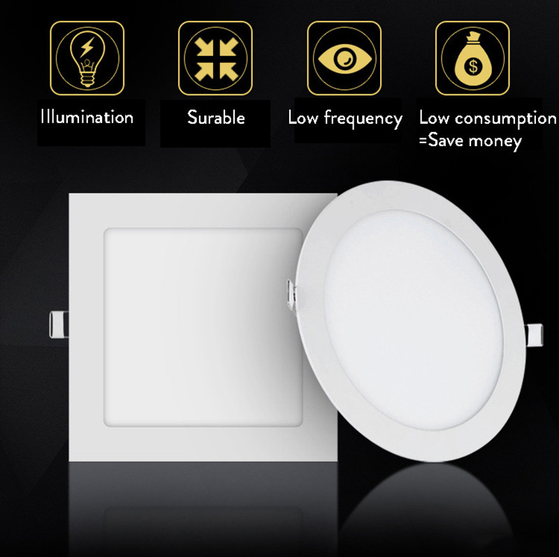 Dimmable Recessed LED Panel Light Ceiling Down Lights Lamp 6W