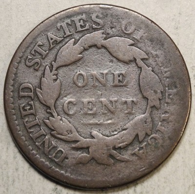 1817 Coronet Large Cent, 13 Stars, N-12, Scarce, Nice Die Crack  0528-01