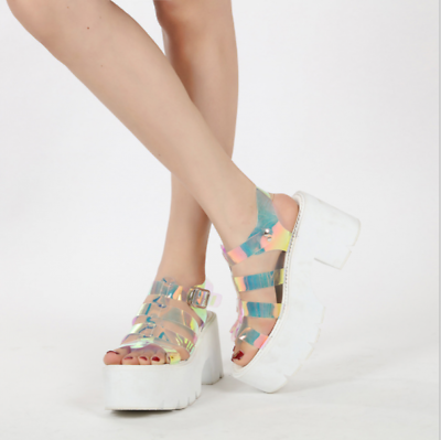 Clear jelly store platform sandals