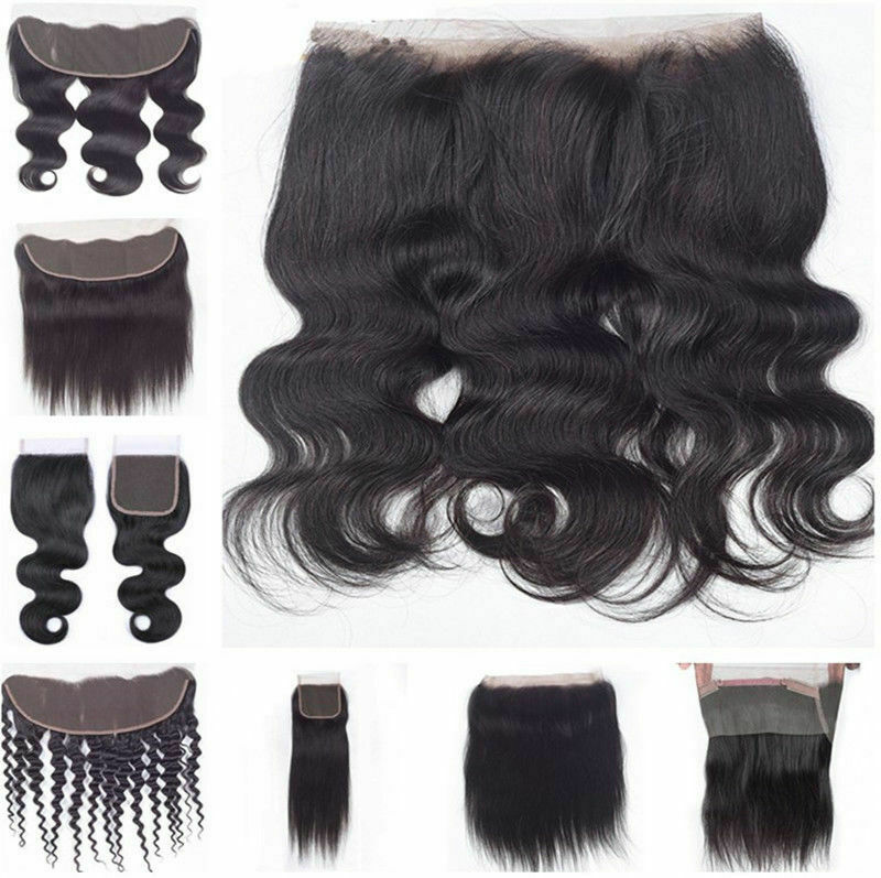 Top Frontal Lace Closure Brazilian Remy Human Hair Kinky Straight