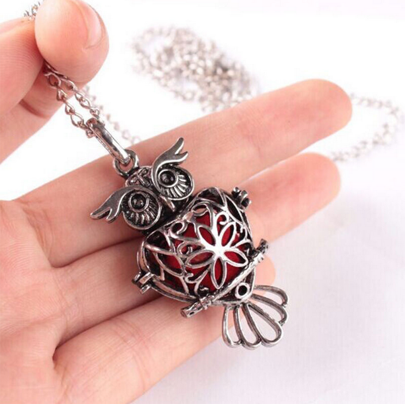 Owl Locket Necklace Fragrance Perfume Essential Oil Aromatherapy Diffuser USA