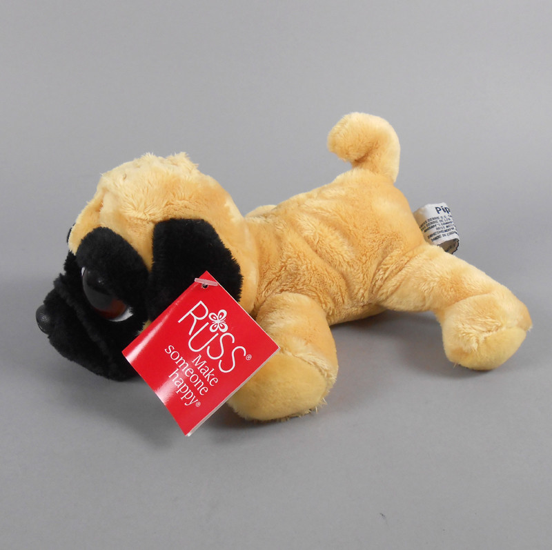 Russ Lil Peepers Pippin Pug Plush Tan Pug Dog 9