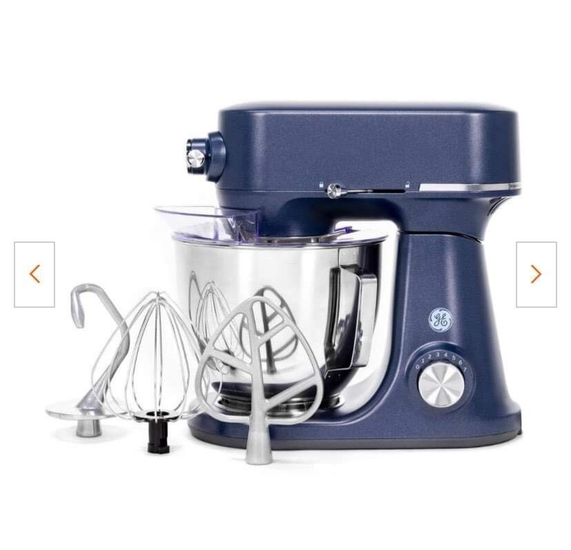 5.3 Qt. 7-Speed Sapphire Blue Stand Mixer with Coated Flat Beater, Coated Dough