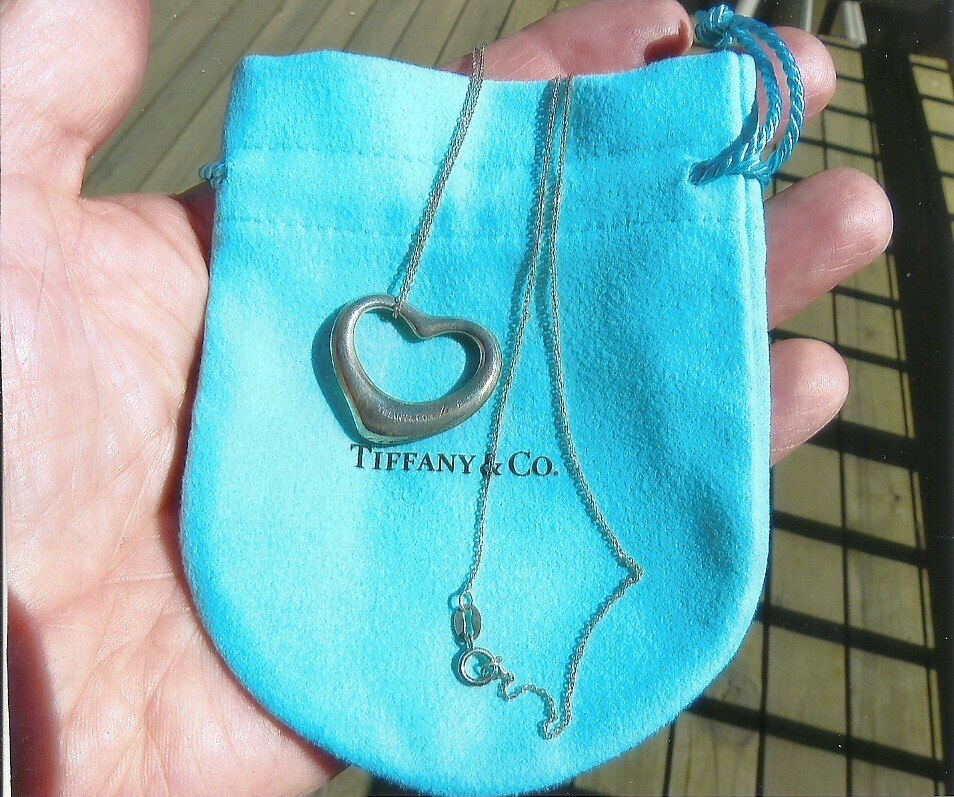 【Old Tiffany】open heart necklace Pre-Owned Tiffany Open Heart Necklace Silver Elsa Peretti