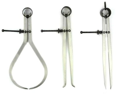 3 pc 8'' Inch  Spring Caliper Inside and Outside | Spring Divider 200 mm Tool Set