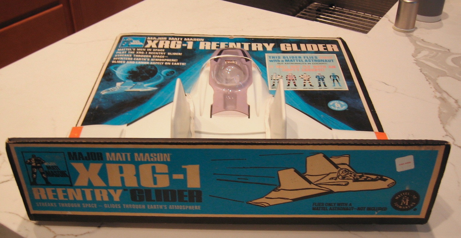 1969 Mattel Major Matt Mason XRG-1 Reentry Glider / Package Space Spaceship