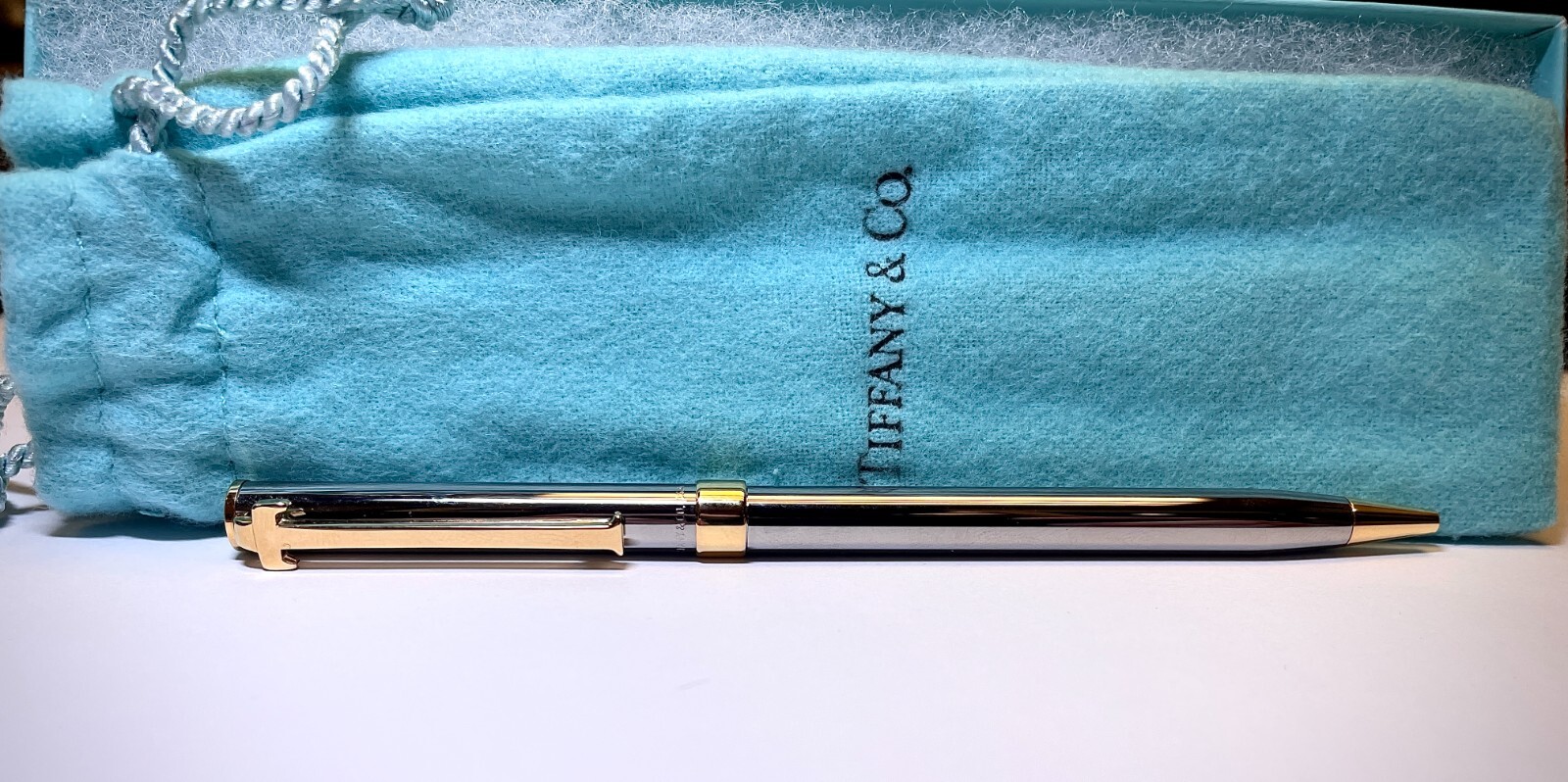 Tiffany & Co. Sterling Silver and Gold Accented Two Tone 'T