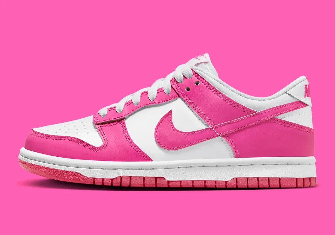 新品未使用 NIKE ダンク ホワイトピンク レディース 24cm FB9109 Nike Dunk Low Laser Fuchsia White FB9109-102 Womens GS New