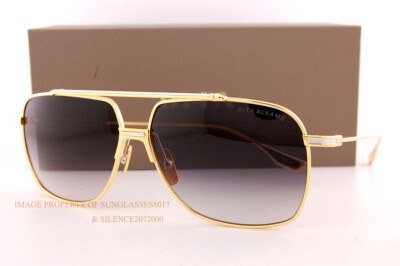 Pre-owned Dita Brand  Sunglasses Alkamx Dts100-a-01 Yellow Gold-silver/dark Grey In Gray