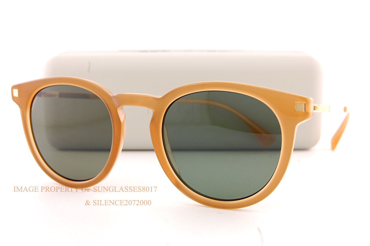 Pre-owned Mykita Sunglasses Lahti C99 Brown/dark Brown/glossy Gold/polarized Pro Green In Polarized Pro Green 15