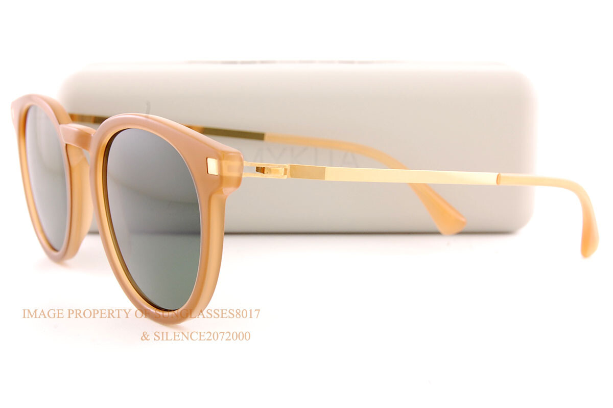 Pre-owned Mykita Sunglasses Lahti C99 Brown/dark Brown/glossy Gold/polarized Pro Green In Polarized Pro Green 15