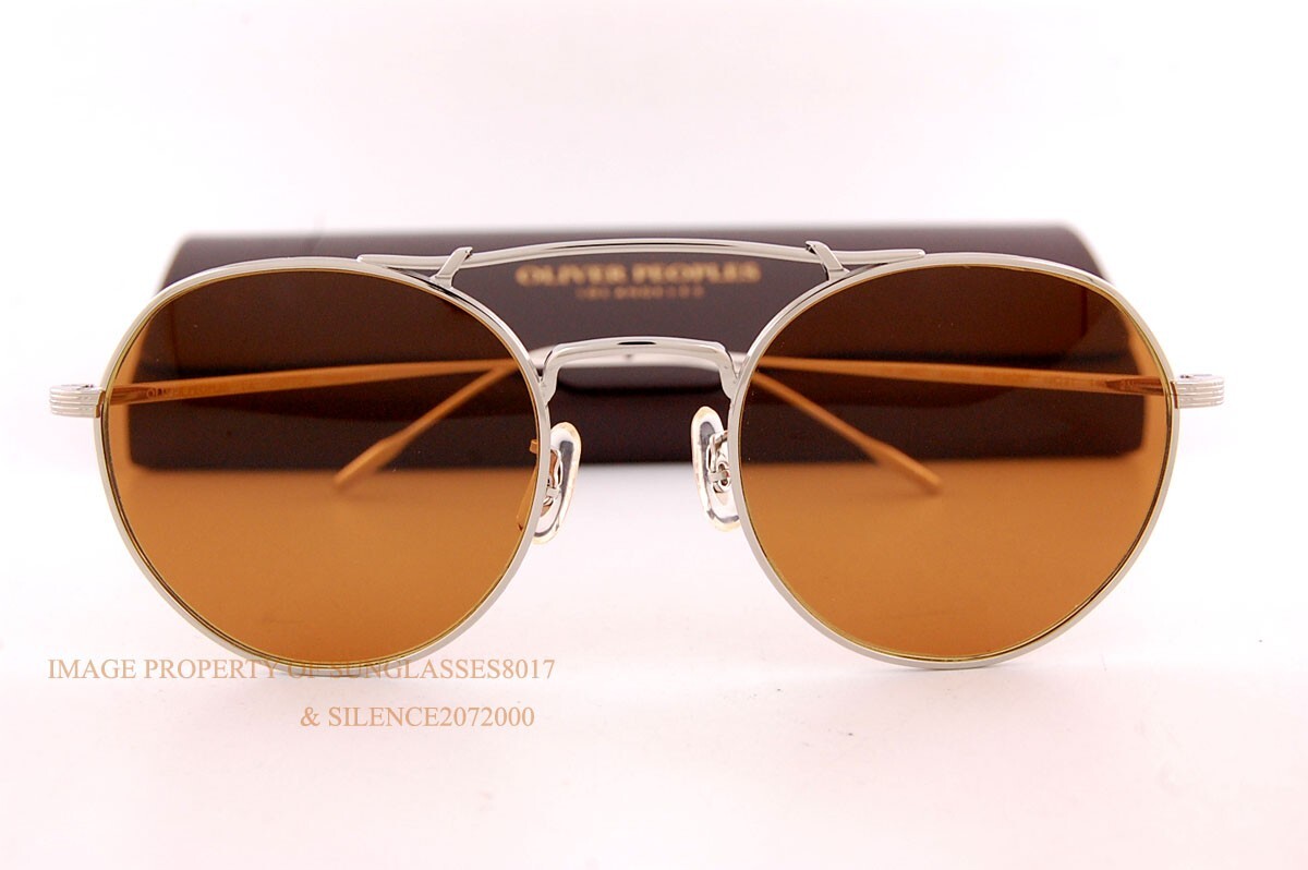 Pre-owned Oliver Peoples Sunglasses Reymont Ov 1309/st 503653 Silver/cognac In Brown